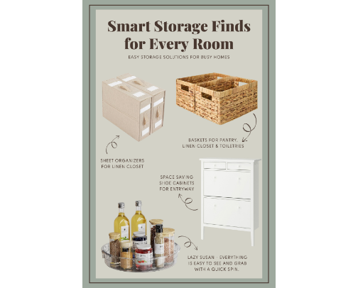 Tidy Spaces, Happy Places: Best Organization Finds cover photo collage