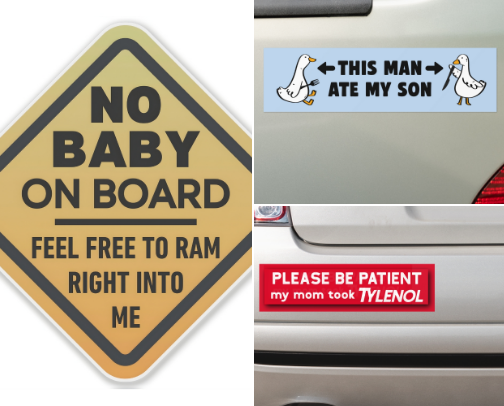 The Funniest Bumper Stickers! cover photo collage