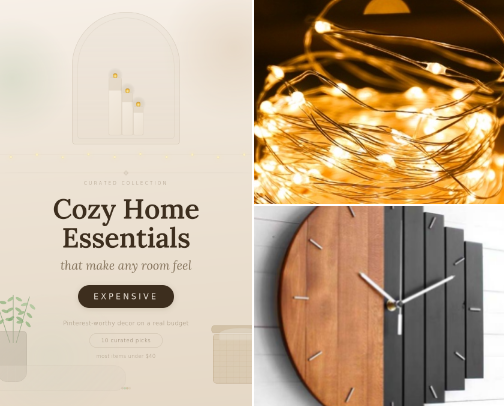 Cozy Home Essentials That Make Any Room Feel Expensive cover photo collage