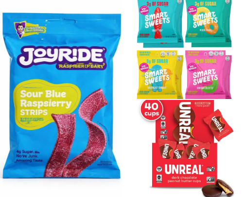 BEST amazon candies for health conscious mom’s & teen girlies (less sugar and NO artificial dyes) cover photo collage