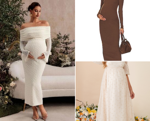 CHIC BABY SHOWER OUTFITS FOR MOMS-TO -BE cover photo collage