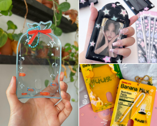 the most aesthetic kpop photocard holders of every color ੈ✩‧₊˚ cover photo collage