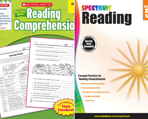 PDF Free - Scholastic Success with Reading Comprehension Grade 5 Workbook and Similar Practice cover photo collage