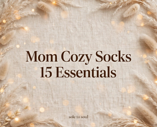 My Sole to Soul Size 7.5 Mom Cozy Socks- 15 Cloud Essentials | Oat Beige, Non-Slip cover photo collage