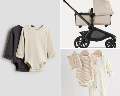 Baby clothes and accessories cover photo collage