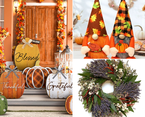 Thanksgiving decorations cover photo collage