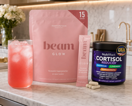The Cortisol-Lowering Supplements for When Your Body Forgot How to Chill cover photo collage