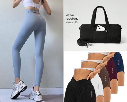 workout fits and stuffs for gym girlies like me! cover photo collage