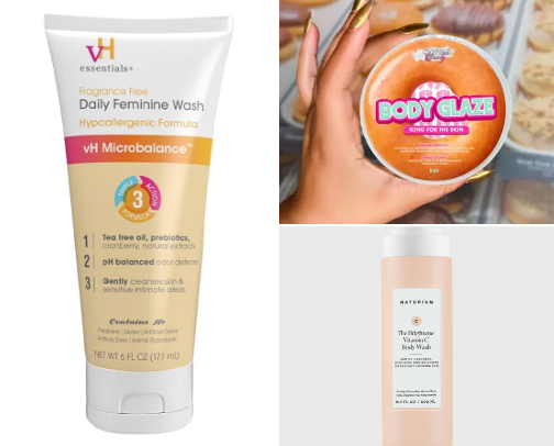 Body care products cover photo collage