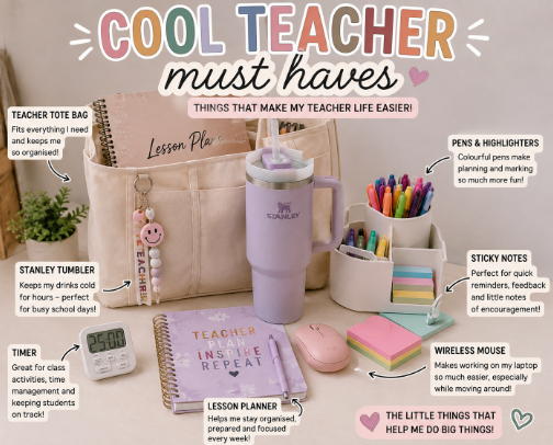 Cool Teacher Must Haves! ✅ cover photo collage