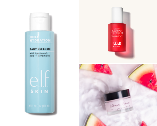 Skincare products cover photo collage