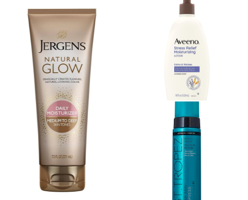Soft, silky, bronzed skin with these products cover photo collage