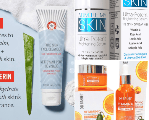 Skin care cover photo collage