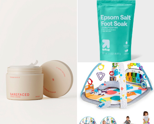 My current favorite products as a 34 year old mom to a toddler and a baby!! cover photo collage