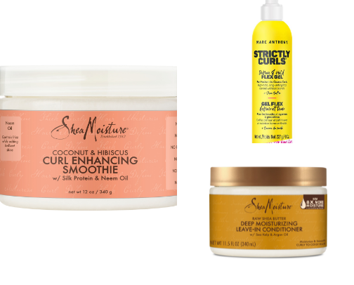 Curly hair products cover photo collage