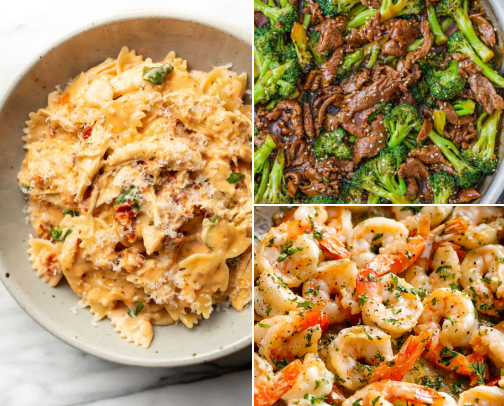 Under 30 Minute Dinner Recipes cover photo collage