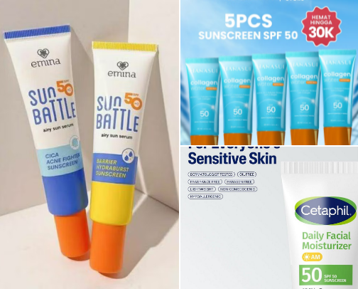 Affordable sunscreen recommendations cover photo collage