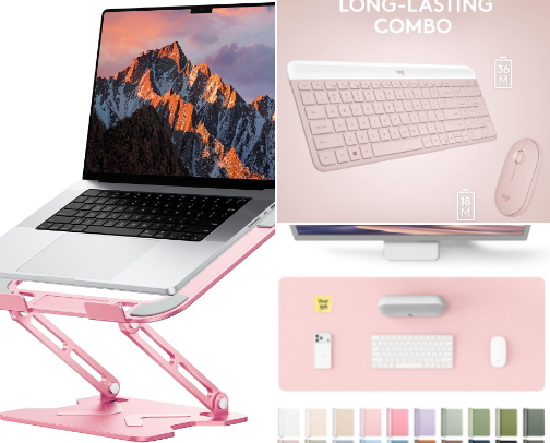 Corporate Girly Desk Essentials cover photo collage