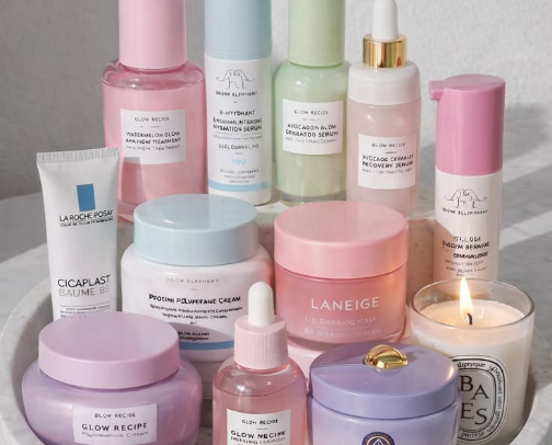 my skincare shelf 🫧 | combination & sensitive skin cover photo collage