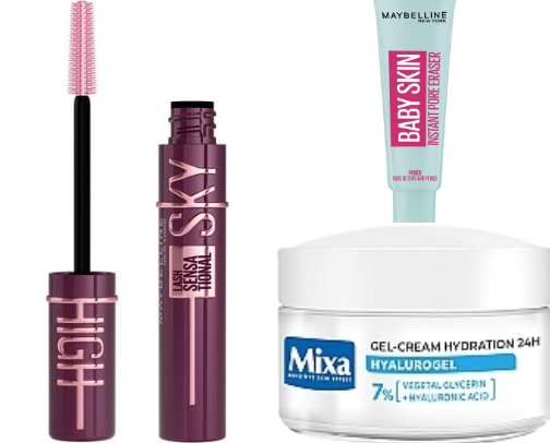 Makeup products and skin care for dry skin cover photo collage