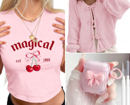 Pink Girl Essentials 💖 cover photo collage