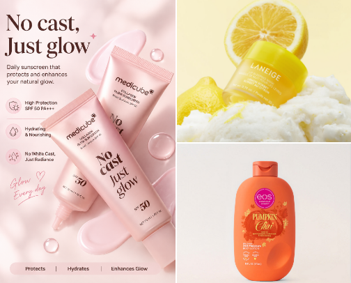 Beauty & Skincare cover photo collage