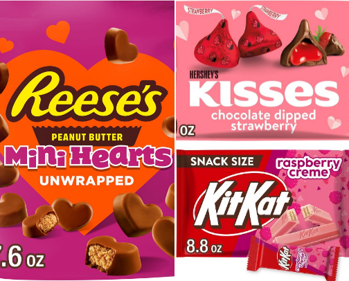 Valentine's Day Chocolate and Candy cover photo collage