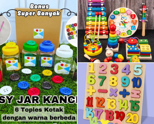 mainan edukasi untuk anak cover photo collage