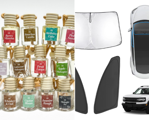 Car must haves!! 🚙⛑️🗺️🔦🌅✅ cover photo collage