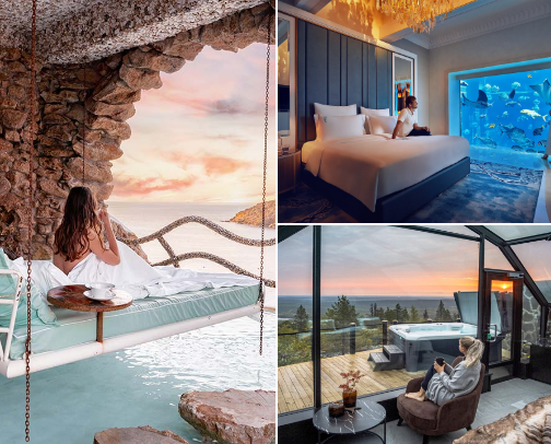 Hotels, Resorts & Getaways Worth Adding to Your Travel Wishlist cover photo collage