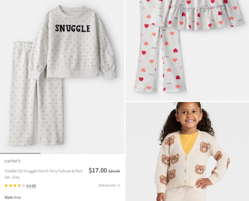 Toddler girl WINTER finds cover photo collage