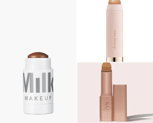 Cream bronzer & blush cover photo collage