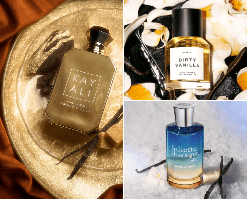 My top 10 Vanilla Perfumes✨ cover photo collage