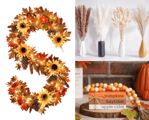 FALL! home decor, garland, cozy stuff & more cover photo collage