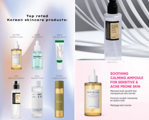 Korea skincare cover photo collage