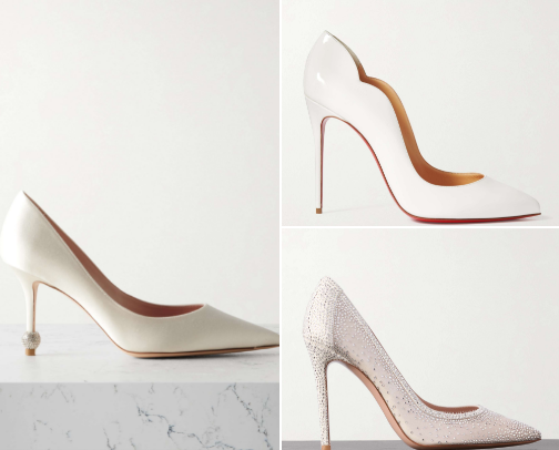 Bridal shoes cover photo collage