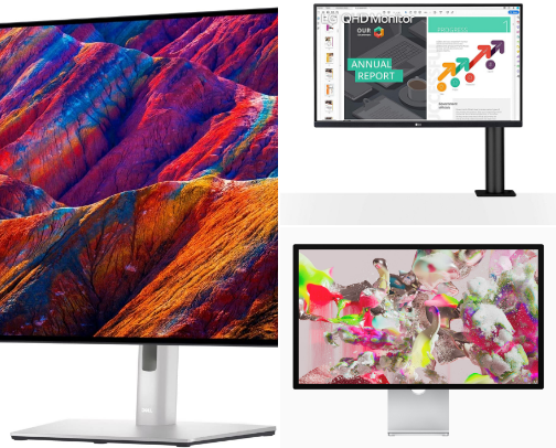 The Best Monitors for Remote Work: Crisp Displays for Productivity & Eye Comfort cover photo collage