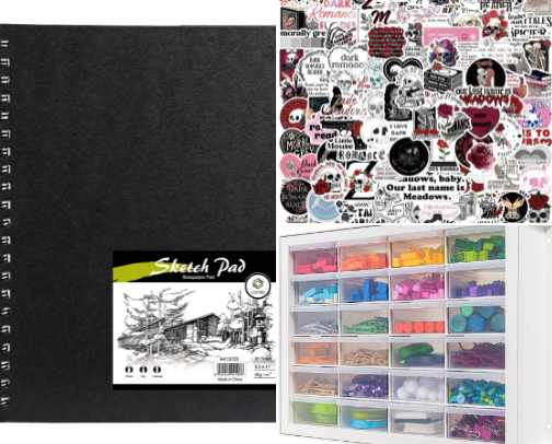 Scrapbooking supplies cover photo collage