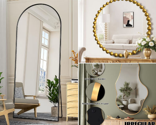 The Ultimate Wayfair Wall Decor, Mirrors & Gallery Wall Guide (Wayfair Accent Mirrors, Canvas Art & Floating Shelves Edition) cover photo collage
