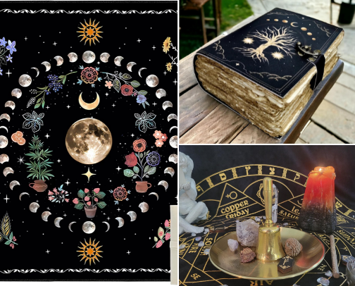 Baby Witch Essentials: 34 Beginner Witchcraft Tools & Supplies cover photo collage