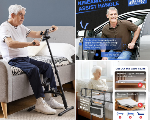 Cuidados y bienestar para personas con movilidad reducida ✨ cover photo collage