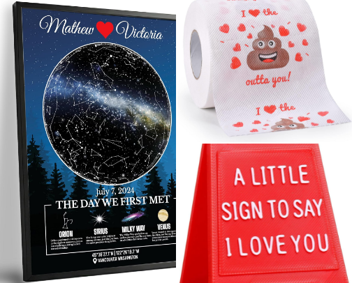 Valentines Day gift guide for him or her! cover photo collage