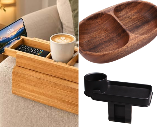I Finally Found Couch Accessories That Stopped Snack Spills on My Cushions cover photo collage