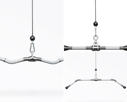 Cable Machine Attachments: Handles for Rows, Pulldowns, Arms & Legs cover photo collage