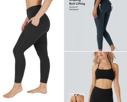 Womens athletic clothing cover photo collage