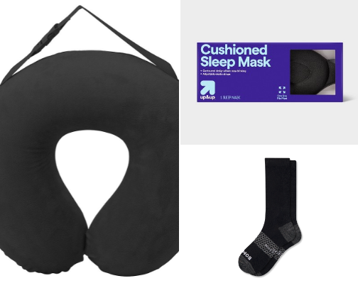 Wellness Over Hustle: My 10-Hour Flight Essentials (All Under $40) cover photo collage