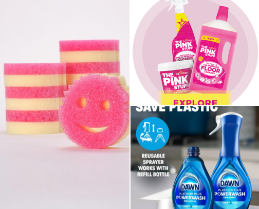 Cleaning items cover photo collage