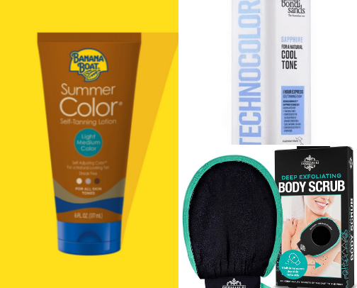 Self tanning cover photo collage