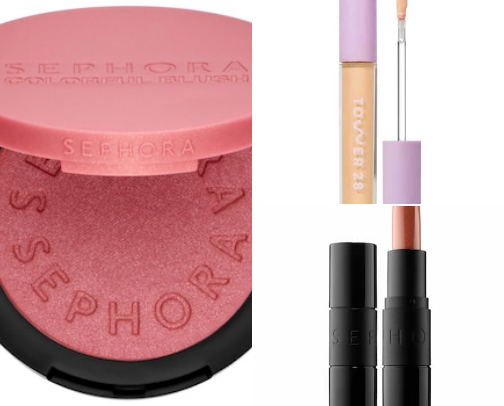You can mix and match formulas — like a liquid or cream for that natural glow and a powder on top for extra staying power. Blush is one of those little makeup touches that instantly lifts your whole look! cover photo collage
