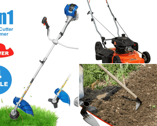 Lawn equipment cover photo collage